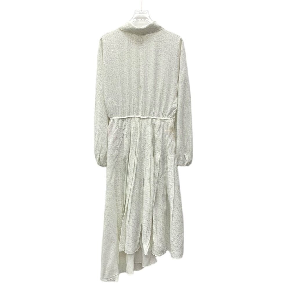 Fendi Off-White Patterned Silk Collared Long Slee… - image 2